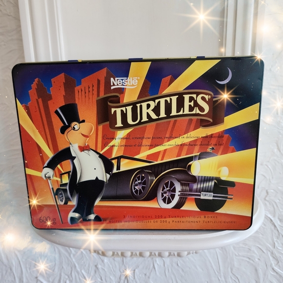 Nestle Turtles Vintage Chocolate Tin Container RARE excellent condition - Picture 1 of 5